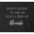 thumbnail image 2 of 9 Crowns Men's Dont Listen Funny T-shirt (Dontlisten-Black, Small), 2 of 3