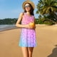 thumbnail image 3 of Fotbe Colorful Glitters Vestido de Verano sin Mangas para Mujer – Vestido Midi Línea A, Estilo Camiseta Floral, Vestido Playero Casual y Fluido, 3 of 7