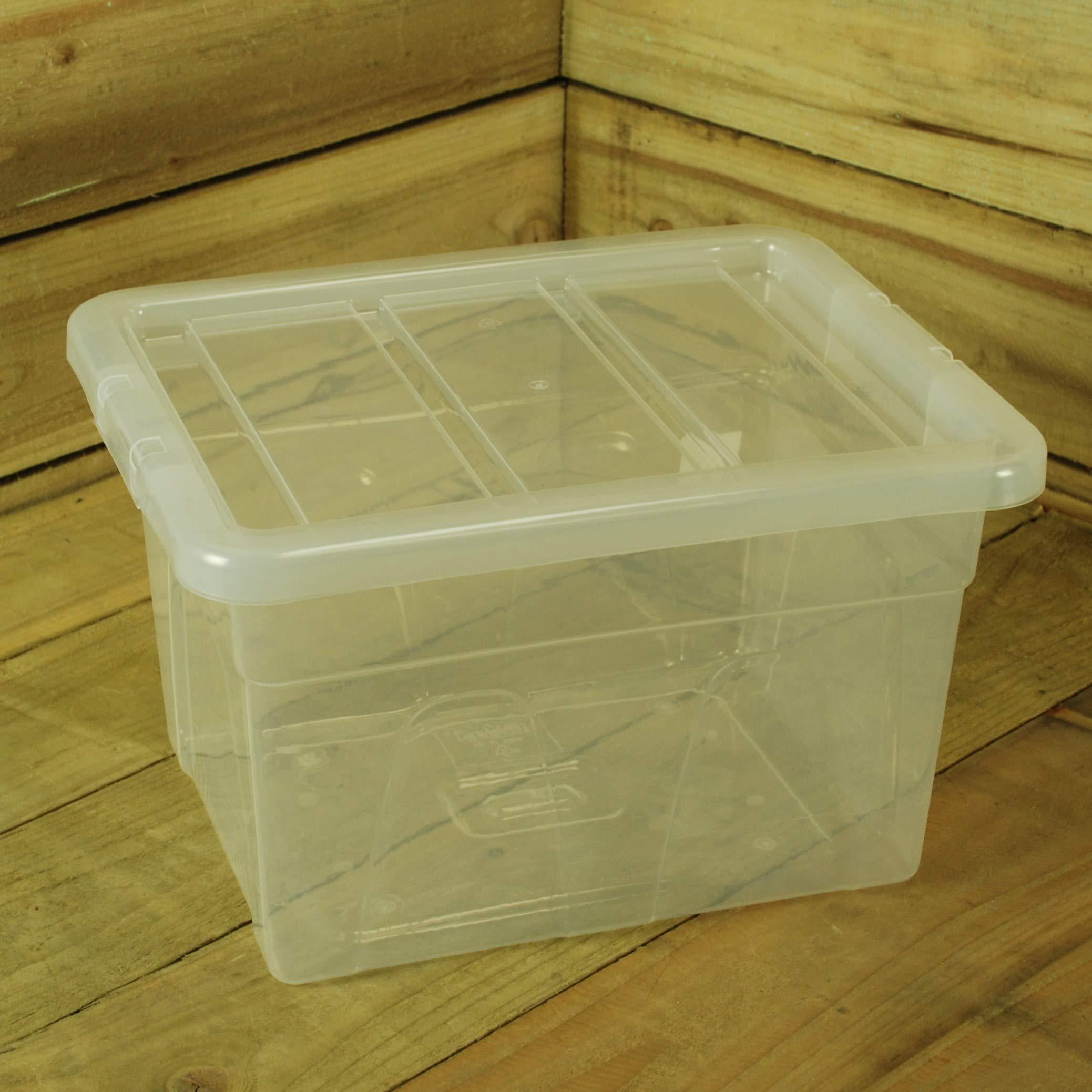 40 x 33 x 25 40cm Spacemaster Maxi Clear 20 Litre Storage Box with Lid 