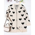 thumbnail image 4 of Drvitor Valentines Cardigans for Women Heart Printed Open Front Cardigans Casual Loose Mid-Length Cardigan Sweaters, 4 of 8