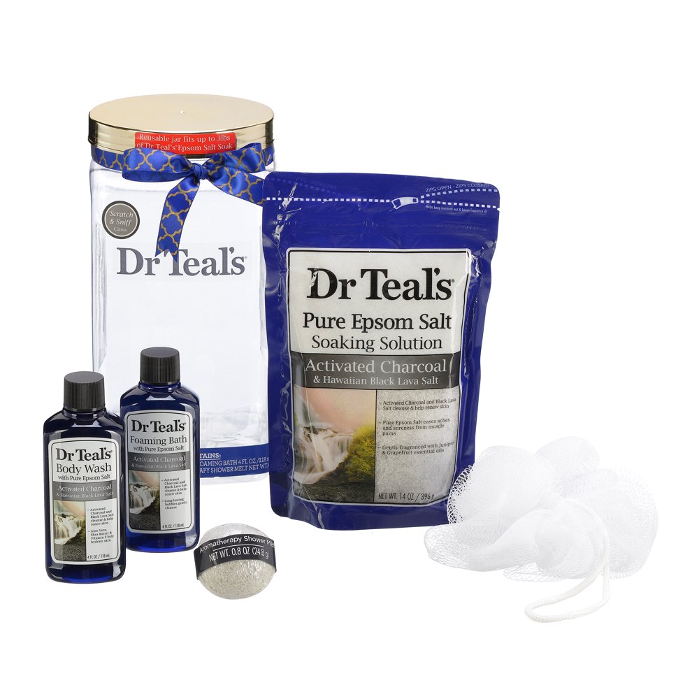 Dr Teal's Activated Charcoal Pure Epsom Salt Soaking Solution Bath Set