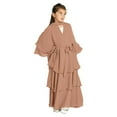 thumbnail image 4 of Otqutp Kids Abayas Dress for Girls Chiffon Layered Muslim Dresses Pleated Elegant Long Skirt Kaftan Prayer 𝗜slamic Maxi Dress, 4 of 7