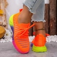 thumbnail image 4 of Womens Walking Tennis Shoes Casual Athletic Workout Gym Non Slip Knit Mesh Sneakers Lace up Comfortable Running Shoes Orange Size 9, 4 of 6