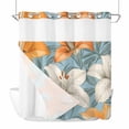 thumbnail image 4 of No Hook Shower Curtain Set with Snap in Liner, Summer Colorful Flower on Blue Waterproof Bathroom Curtain with See Through Top Window, Watercolor Lily Floral Double Shower Curtains for Bathtub, 4 of 9