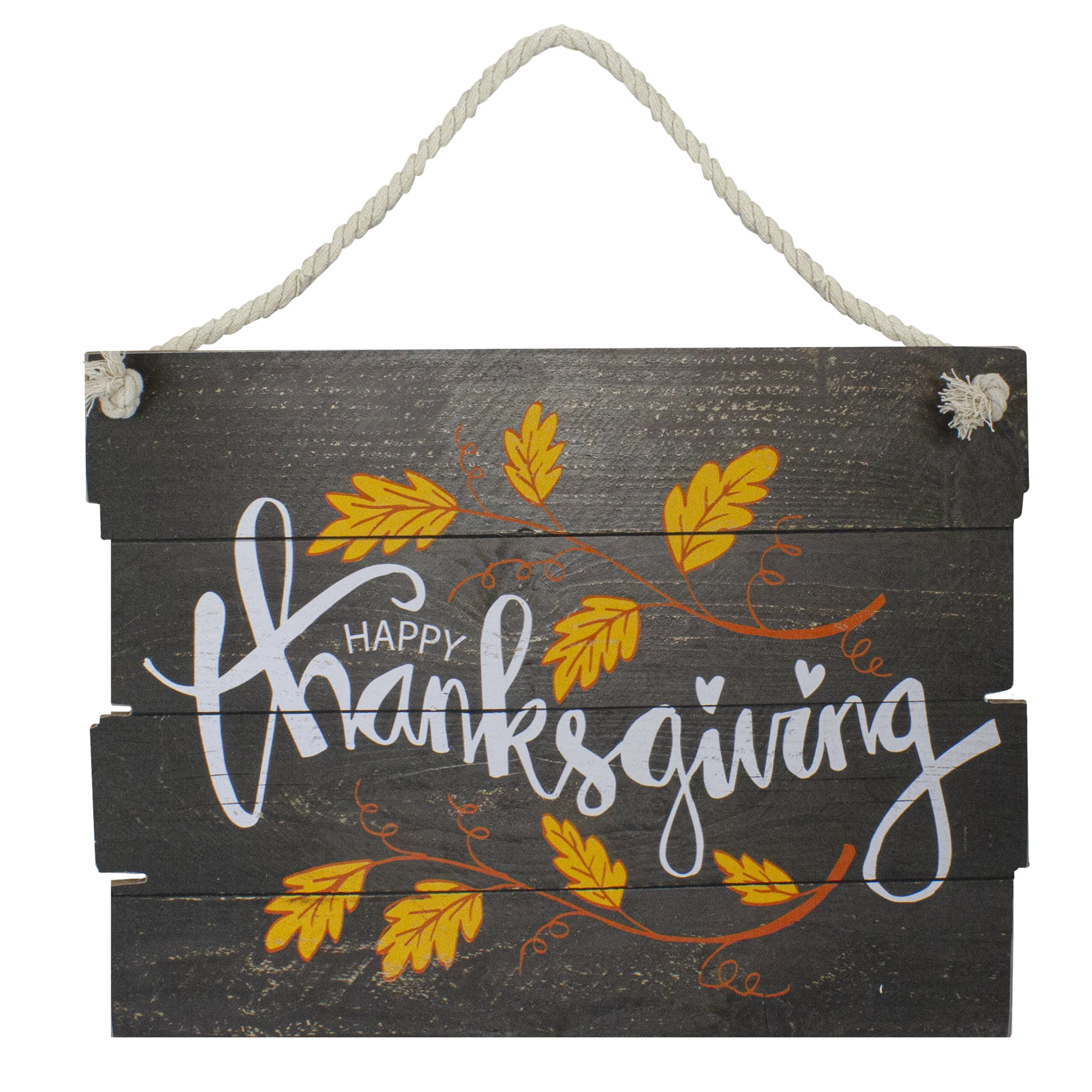 15' Wooden 'Happy Thanksgiving' Hanging Wall Sign