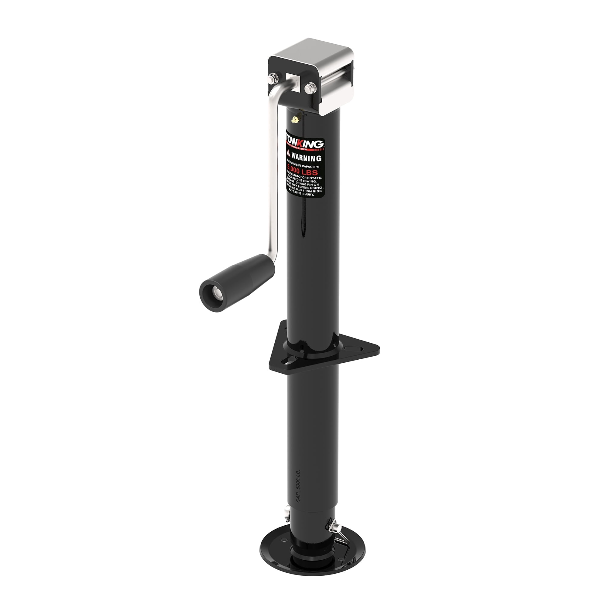Bulldog 5000 Lb Lift Sidewind Swivel Square Tube Trailer Jack, 15