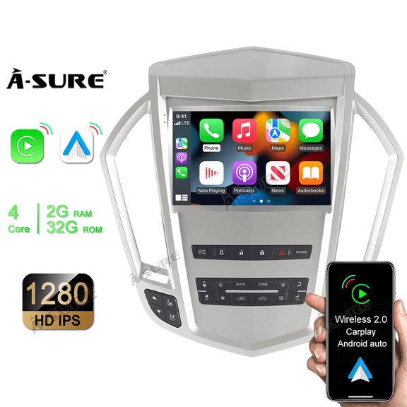 9'' 2 32G Android 12 Car Stereo Radio Apple Carplay for Cadillac SRX 2010-2012 GPS WIFI