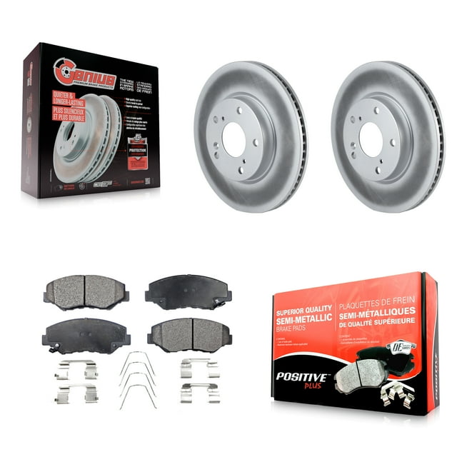 Transit Auto Front Coated Disc Brake Rotors and Semi-Metallic Pads Kit for Car Honda Civic KGF-100514