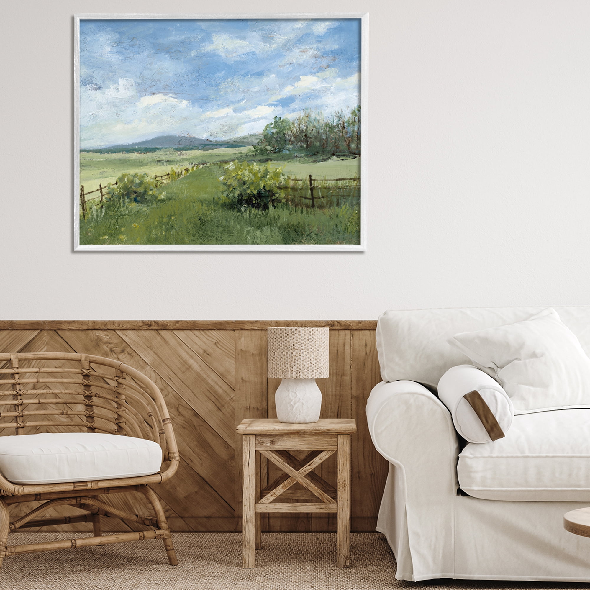 Stupell Industries Thank You Nature Landscape White Framed Giclee Art, design by Lanie Loreth