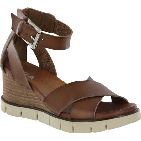 UPC 742282272422 product image for Women s Mia Lauri Sneaker Bottom Wedge Sandal Cognac Vegan Leather 9 M | upcitemdb.com