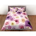 thumbnail image 3 of Rosas Rosas Juego de Funda Nórdica Colorido Colcha, Floral Girly Dormitorio Ropa de cama, 3 of 4