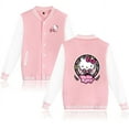 thumbnail image 3 of Chaqueta bomber de Hello Kitty para mujer y hombre, chaqueta de béisbol de otoño, abrigo de estudiante, ropa de calle, chaqueta bomber de estilo universitario de estilo Harajuku, 3 of 5