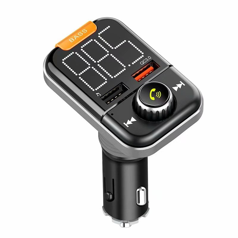 Bluetooth 5.0 Retrofit Bass FM Transmitter for Car Wireless Radio A2DP