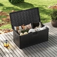 thumbnail image 4 of Costway Storage Box with Lockable Design & Gas Strut Handle 2 Person Bench Garden Organizer, 4 of 10