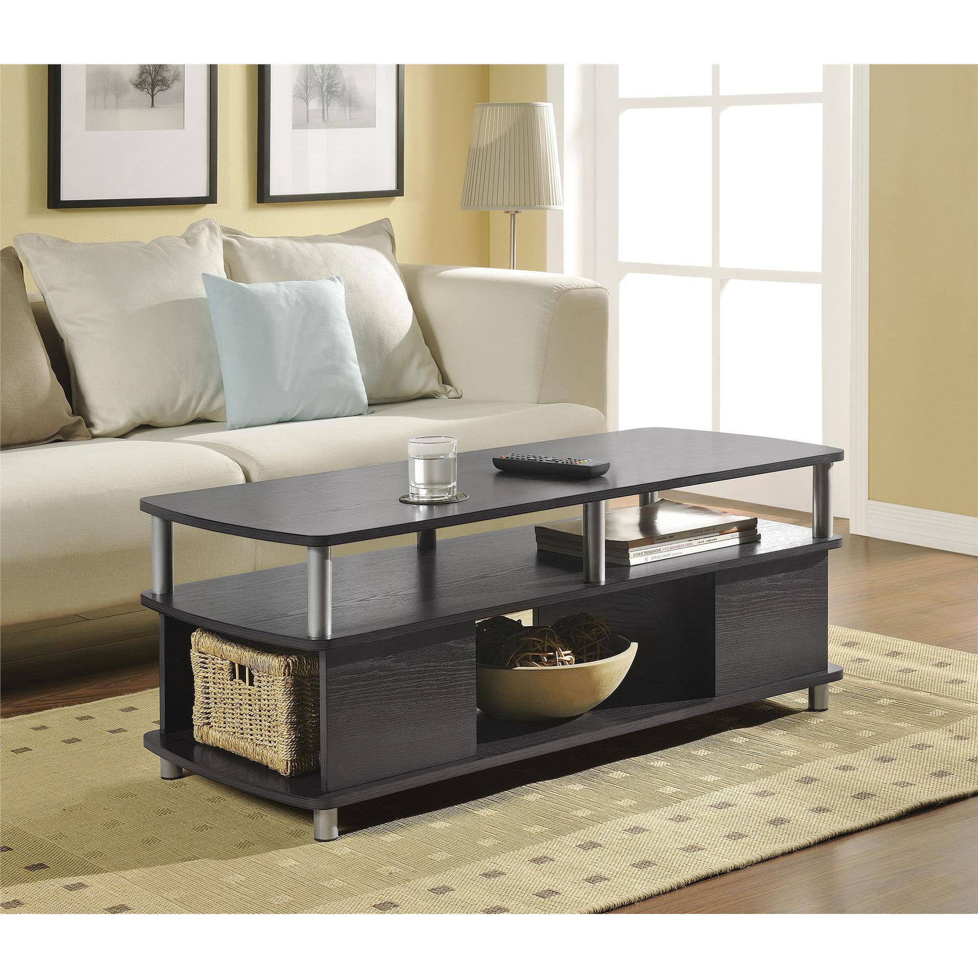 image: Ameriwood Home Carson Coffee Table, Espresso/Silver