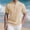 Khaki, variant on Men's Half-card T-shirt Summer Striped Short-sleeved Casual Business Top Printed Breathable T-shirt M