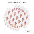 thumbnail image 2 of Placemats Set Of 4 / 6, Funny Pink Ice Cream Print Placemats For Dining Table Indoor/Outdoors Heat Resistant Washable Placemats 18" X 12", 2 of 8