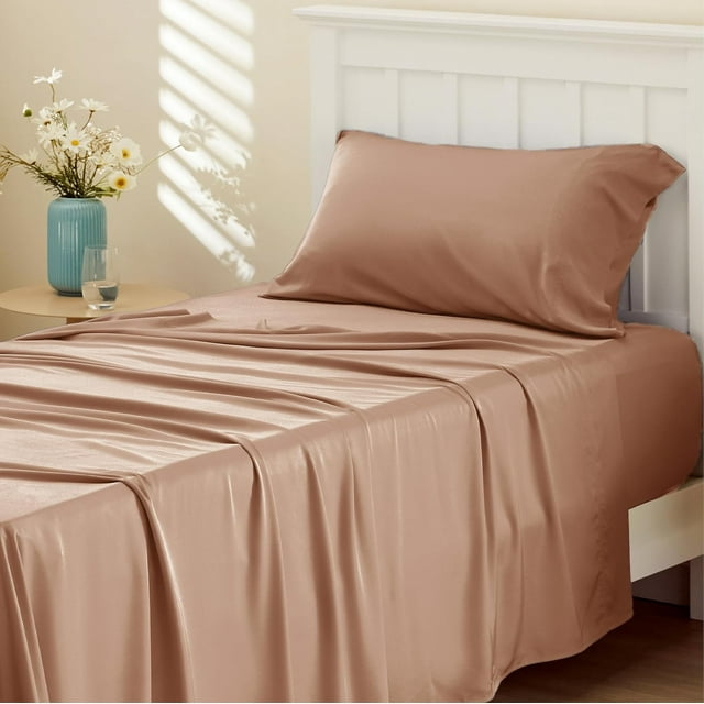 Rayon Derived from Bamboo Sheets Queen Size Set Cooling Sheets for Hot Sleepers Breathable & Soft Queen Bedsheets Deep Pocket Up to es Bedsheet & Pillowcase Sets