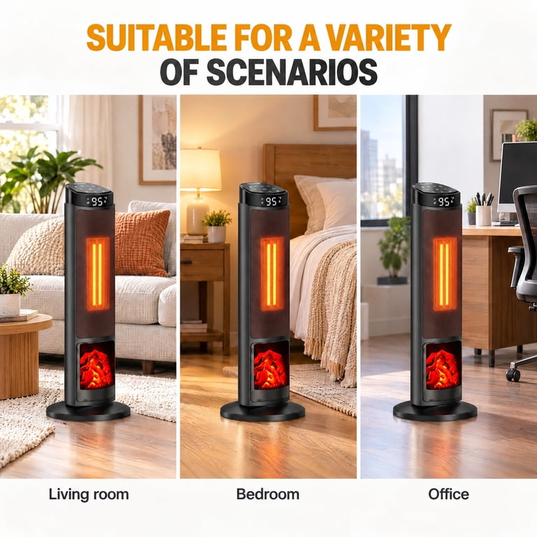 JIOABL Electric Space Heater with Remote and Thermostat photo 5