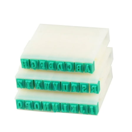 Unique Bargains White Green Detachable Plastic English Alphabet Stamp Set