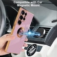 thumbnail image 4 of for Samsung Galaxy S23 Ultra 5G Case, Built-in 360° Rotation Ring Holder Magnetic Stand, Luxury Shiny Plating Edge Shockproof Electroplated Protective Phone Cover (Purple/Golden), 4 of 14