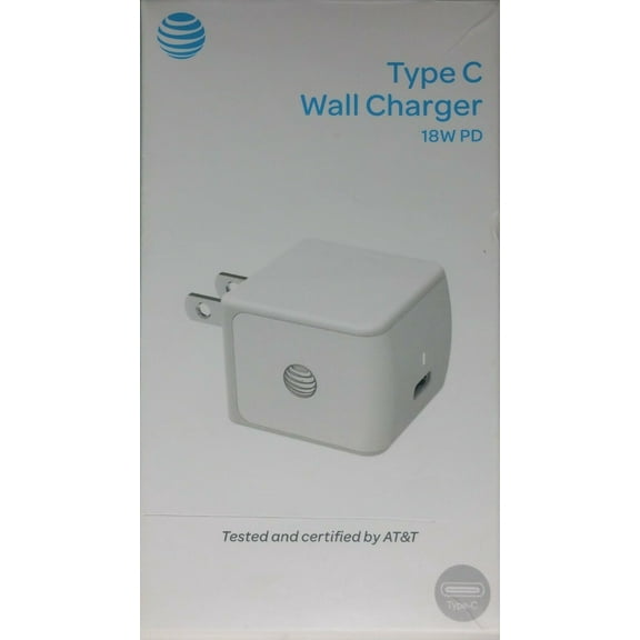 AT&T TYPE C Wall Charger Adapter 18W PD in White