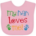 thumbnail image 3 of Inktastic My Nan Loves Me Boys or Girls Baby Bib, 3 of 4