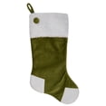 thumbnail image 1 of Northlight 20.5-Inch Green and White Corduroy Christmas Stocking, 1 of 4