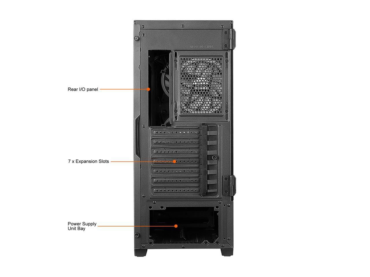 Bgears b-Voguish-RGB (6 RGB Fans Included) Tempered Glass ATX Mid Tower Computer Case with USB 3.0 and Fan controller and Remote controller.