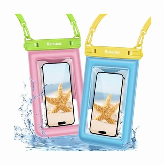 [2 Pack] Waterproof Phone Pouch Floating - 8.5in Waterproof Phone Case with Lanyard for Beach Travel Must Haves, IPX8 Cellphone Holder for iPhone 16 15 Pro Max, Galaxy S24 23 Ultra, Cruise Essentials