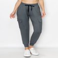 thumbnail image 3 of CHOK Pantalon Cargo Jogger Décontracté Super Doux pour Femmes Noir G, 3 of 6