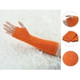 thumbnail image 2 of INSPIRE CHIC Women's Arm Warmers Winter Knitted Elbow Long Cosplay Costume Fingerless Gloves Orange, 2 of 6