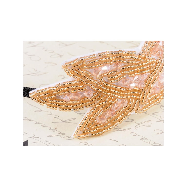 Chic Yellow and Pink Stone Embellished Flower Pattern Head  display picture 2
