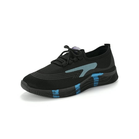 

Daeful Men Fashion Anti Slip Sneakers Jogging Trainers Outdoor Breathable Athletic Shoes Black Blue 7