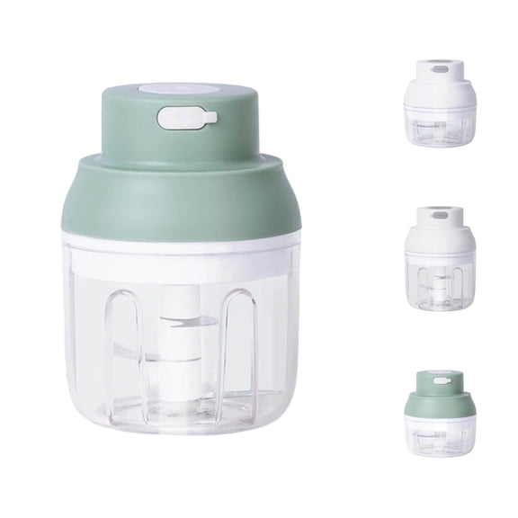 cbzote Rechargeable Cordless One Touch Mini Food Processor Portable Transparent Bowl Electric Garlic Mincer Veggie Meat Fruit Chopper Household Kitchen Prep Gadget