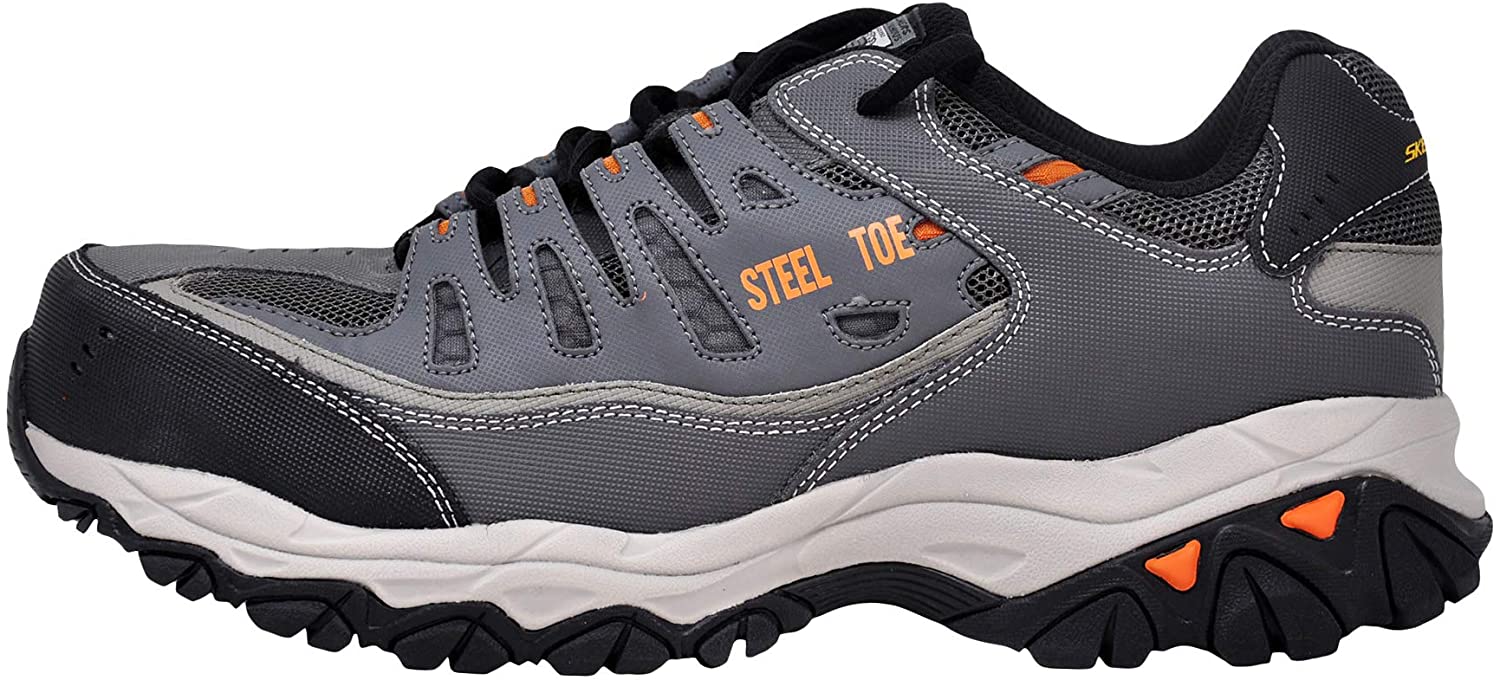 Skechers Men Cankton Athletic Steel Toe Work Sneaker, Charcoal/Orange, 12 M US - image 4 of 7