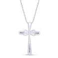 thumbnail image 2 of AFFY Diamond Accent Infinity Cross Womens Pendant Necklace 14k White Gold Over 925, 2 of 5