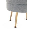 thumbnail image 5 of Manhattan Comfort Bailey Ottoman in Gray with Solid Wood Base & Gold Feet, 5 of 5