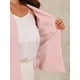 thumbnail image 5 of INSPIRAR CHIC Blazer Elegante para Mujeres, Chaqueta de Traje de Trabajo con Peplum, Sin Cuello, de Manga 3/4, Talla XL, Rosa, 5 of 6