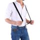 thumbnail image 1 of Tirantes de moda unisex Banda elástica ajustable Hebillas de botón Pantalones Tirantes Negro, 1 of 5
