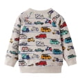thumbnail image 2 of WOYY Toddler Boys Sweatshirt Car Print Crewneck Pullover Long Sleeve Shirt, Sizes 2-3T, 2 of 6