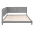 thumbnail image 6 of Full Size Daybed, Wooden Sofa Bed with Backrest and One Unique Armrest, L-Shape Daybed with Slats Supports for Living Room, Bedroom, No Box Spring Needed, Gray, 6 of 9