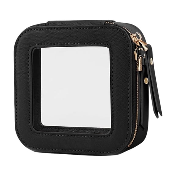 Transparent Mini Cosmetic Bag for Women Portable Zippered Makeup Pouch Travel Toiletry Organizer Car Storage Accessory