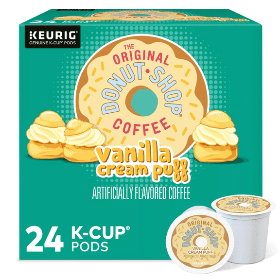 The Original Donut Shop Vanilla Cream Puff Medium Roast Keurig K-Cup Coffee Pods - 24ct