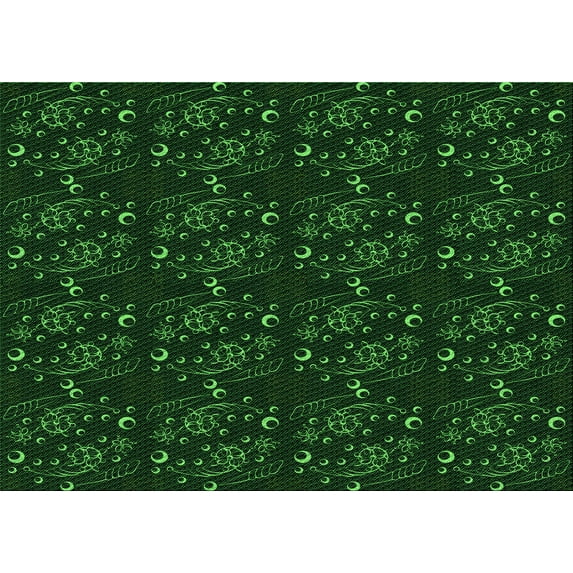 Ahgly Company Indoor Rectangle Patterned Green Area Rugs, 8' x 10'