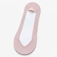 thumbnail image 3 of Qwertyu No Show Socks Womens, Invisible Non Slip Low Cut Ice Silk Socks, 5 Pairs Thin Silky Dress Footies, Silk Socks for Flats Loafers Sneakers Pink One Size, 3 of 4