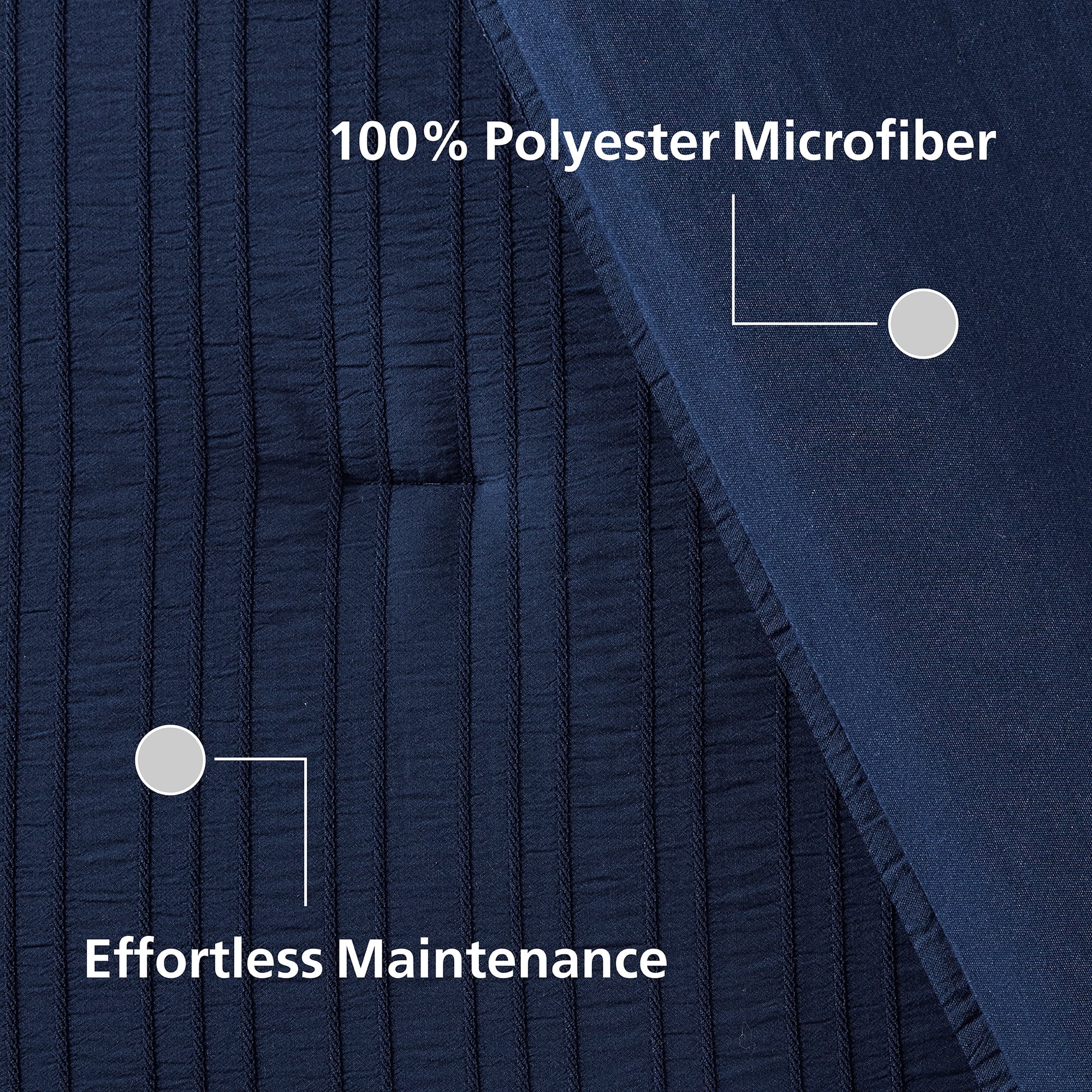 Mainstays All in One Reversible Comforter and Sheet set- 8 Piece, Twin, Navy Seersucker