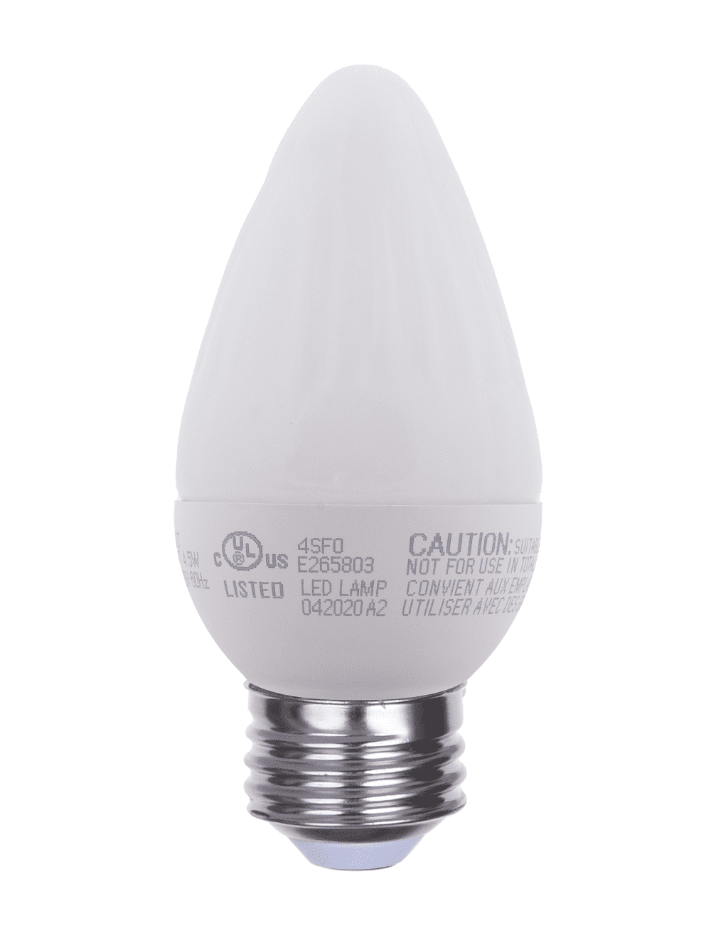Great Value Deco Cfan Candle Light Bulb Included 4.5Watts  E26 Base Softwhite Dimmable