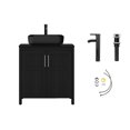 thumbnail image 6 of ELECWISH 30 Inches Bathroom Vanity in Black Finish with Square Ceramic Vessel Sink, Single Bathroom Vanity with Top, 2-Door Cabinet, 6 of 11