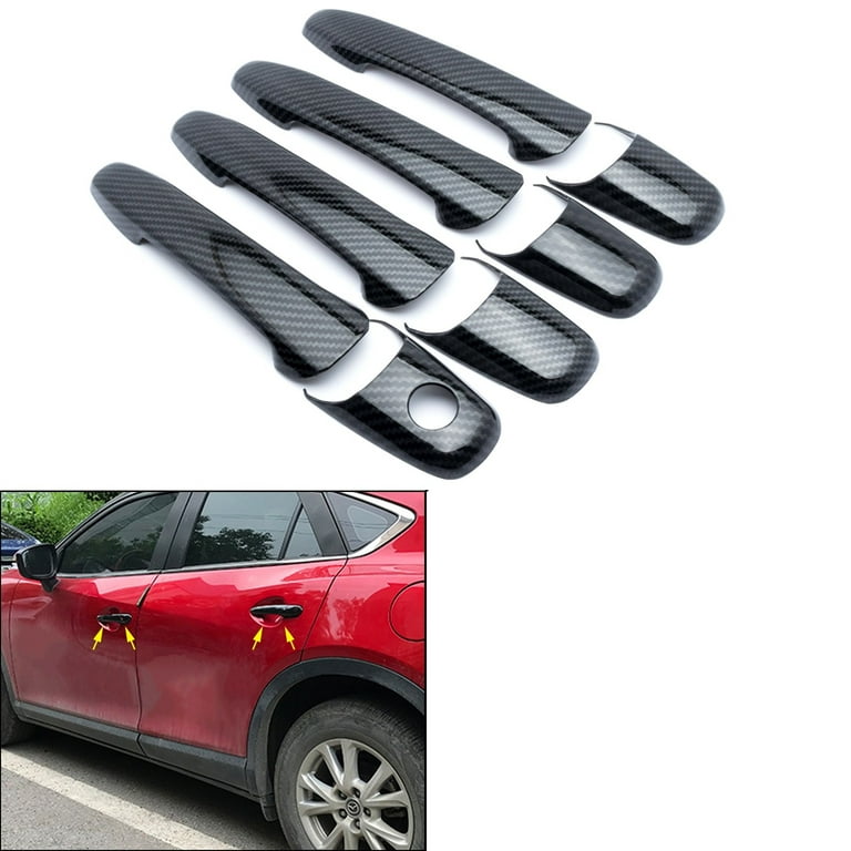 Xotic Tech New Carbon Fiber Look Car Door Handle Protector Cover Trim for  Mazda 2 3 5 6 RX-8 CX-7 CX-9 2002-2015, Fit Ford Mustang 2005-2014 